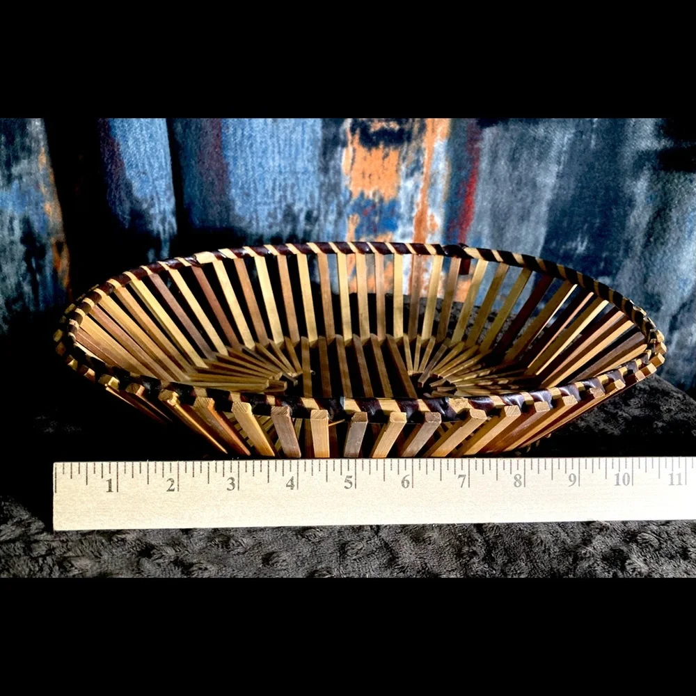 Vintage Mid Century Hand Woven Basket | Unique Shape | Fall Decor | Thanksgiving